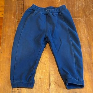 MAYORAL Spain 12M Blue Knit Pull On Pants Cotton Blend Ribbed Detailing